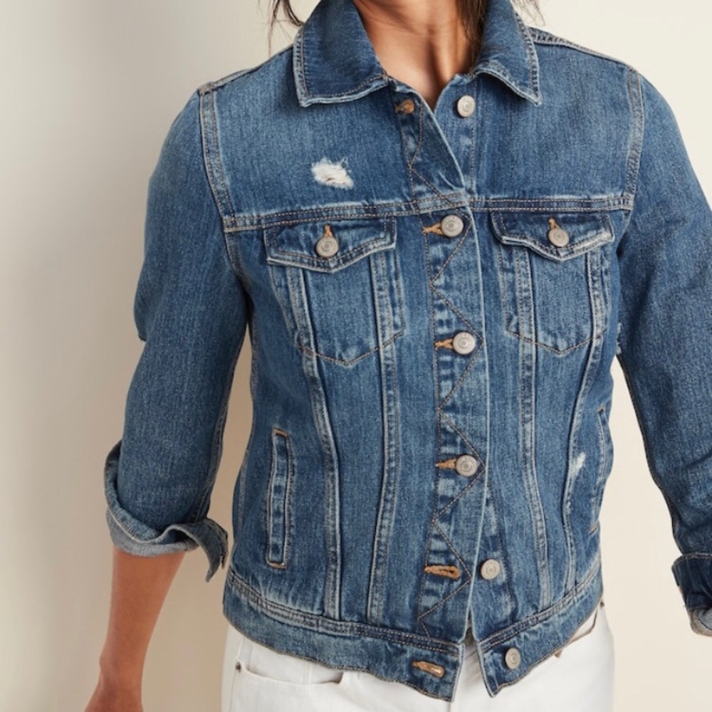 Distressed Jean Jacket- Old Navy